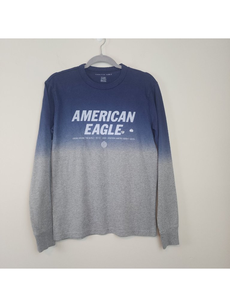 American Eagle Long Sleeve Ombre Shirt Sz Xs Men Standard Fit New